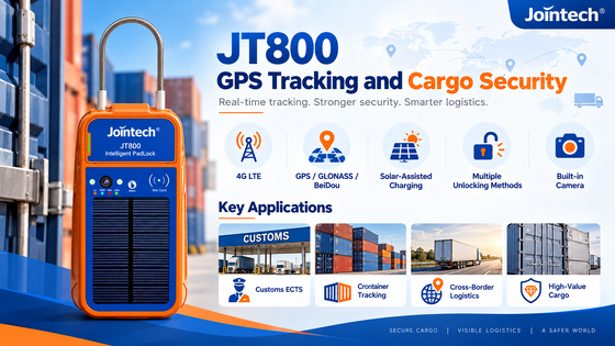 JT800 4G GPS Fechadura Eletrônica para Rastreamento de Contêineres e Segurança de Carga